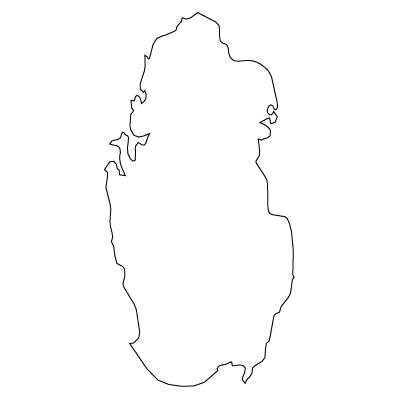 カタール国無料フリーイラスト｜無地(白)